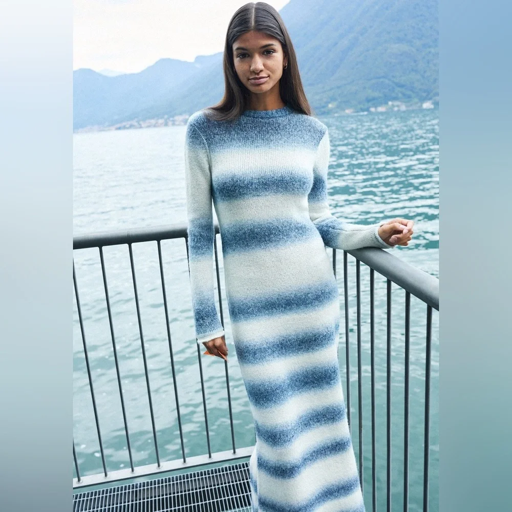 NWT Mango Striped Sweater Dress – Size M - Picture 5 of 11